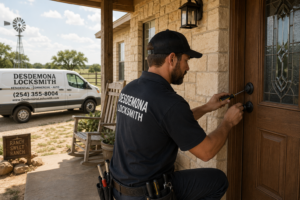 Residential Locksmith Desdemona TX. Door locks changed, door lock re-keying.